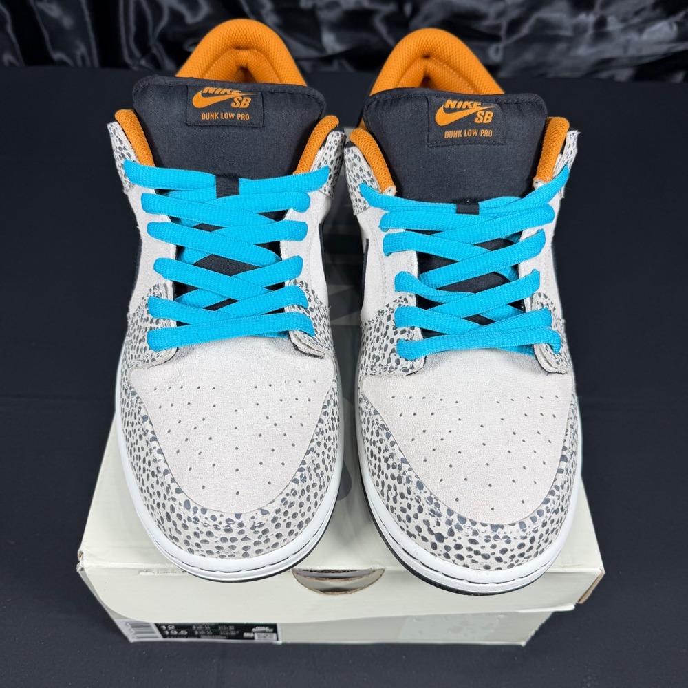 Nike SB Dunk Low Pro Phantom Black Monarch Safari Print FZ1233-002 Mens 12 - Picture 2 of 14